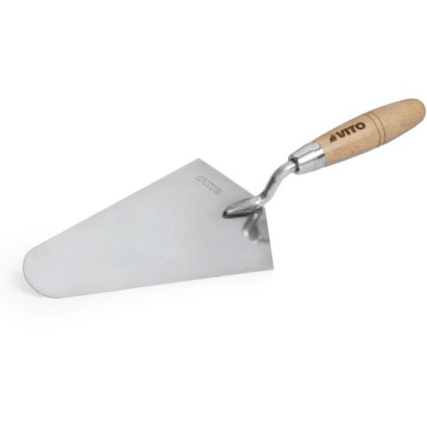 Truelle de maçon 220mm Acier Inox forgée ronde Manche bois VITO