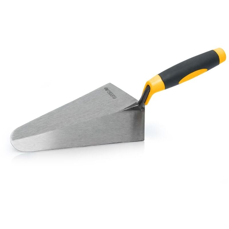 Truelle de maçon forgée ronde 220mm Type Madrid Acier trempé Manche bi-matière Vito