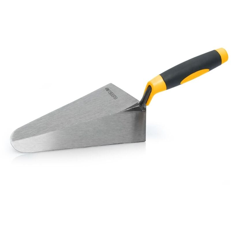 Truelle de maçon Portugaise forgée ronde 240mm Acier trempé Manche Bi-matière Vito