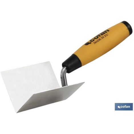 Truelle INOX pour coins intérieurs, manche bi-composant 80x60