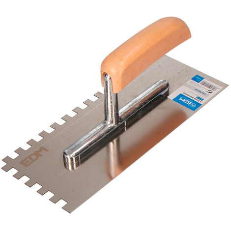 Truelle Rectangulaire Dentee Manche Plastique 240x100mm Edm