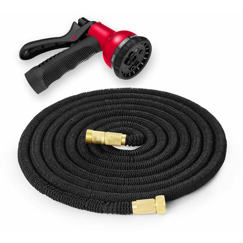 125ft (37.5m) Expandable Flexible Garden Hose Pipe with Spray Gun & Brass Fitting