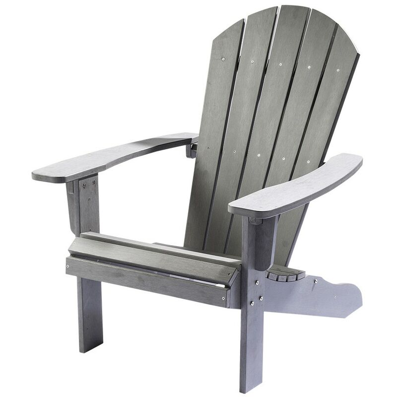 Bjorn Adirondack Chair made of Plastic Weather Resistant in Grey - Trueshopping