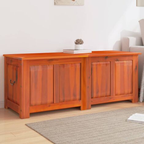 Truhe mit Deckel Braun Massivholz Akazie CFW537824