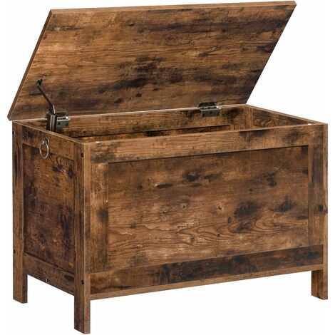 Truhen, Sitzbank mit Stauraum, Spielzeugtruhe mit Deckel, Schuhbank, Sitztruhe, Aufbewahrungstruhe, Robust, Sicherheitsscharniere, Schlafzimmer, Wohnzimmer, Dunkelbraun HOOBRO EBF756CW01 - Dunkelbraun