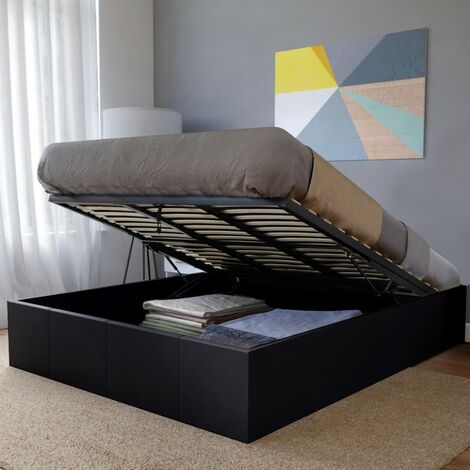 Truhenbett TORINO 160x200 + 1 Bettkasten / Schwarz/ 210x175x32
