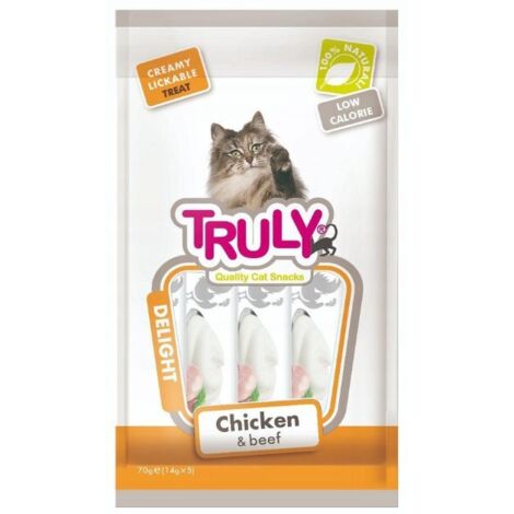 Truly Cat  Snack cremoso per gatti  Confezione da 70 g - Pollo e manzo 70 g