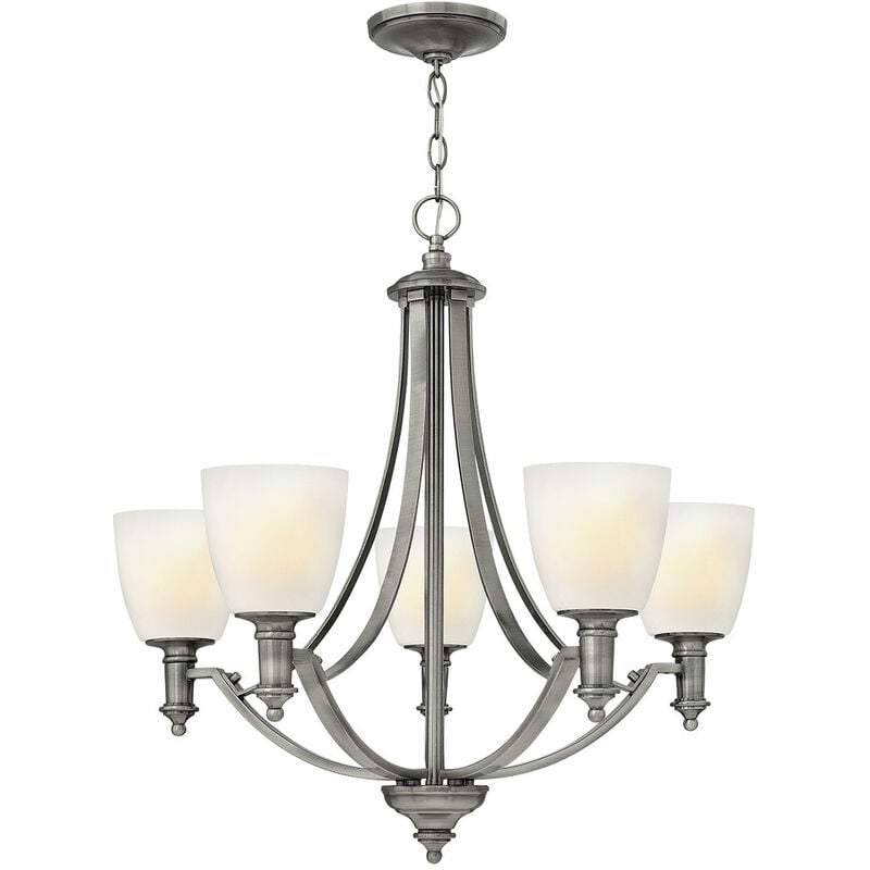 Truman - 5 Light Multi Arm Chandelier Antique Nickel Finish, E27 - Elstead