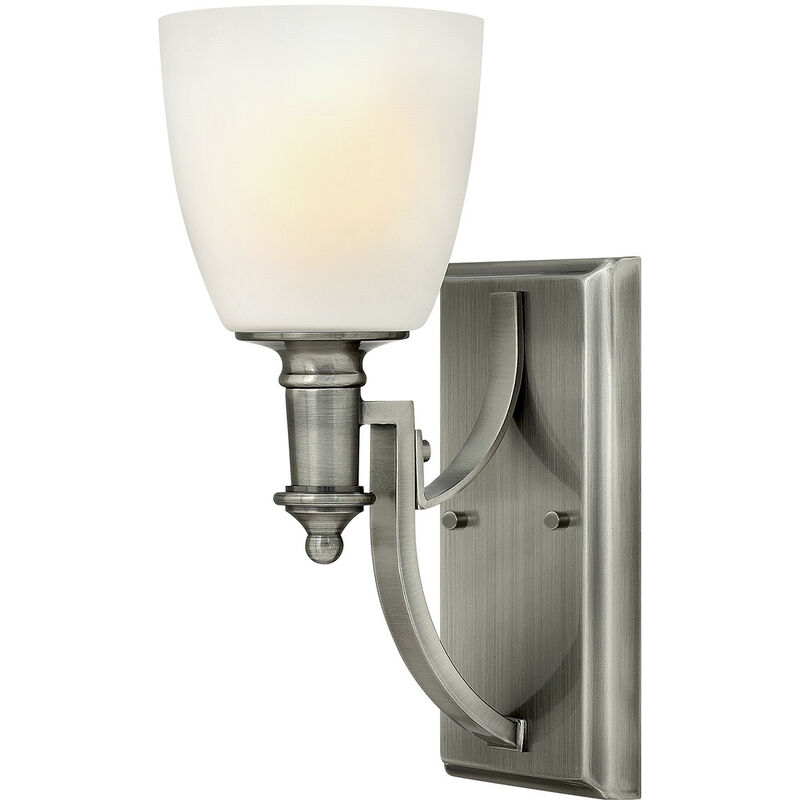 Elstead - Truman - 1 Light Wall Light Antique Nickel Glass Shade, E27