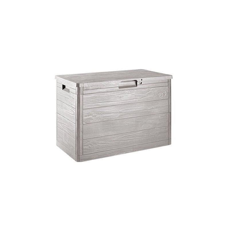 Toomax - coffre boise' art.186 gris tourterelle effet bois volume 160 lt cm.49,5x11,5x44,5 verrouillable