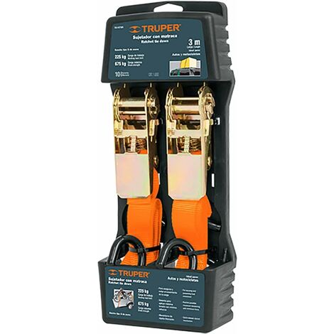 Truper Cinta de tricaje con tensor 3M 675 Kg 2 Pzas