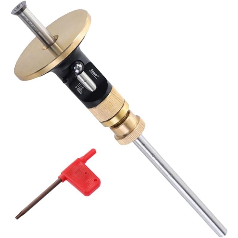Trusquin de traçage, avec roue pour bois tendres et durs, tournevis inclus b, verrou de sécurité, fonction de micro réglage