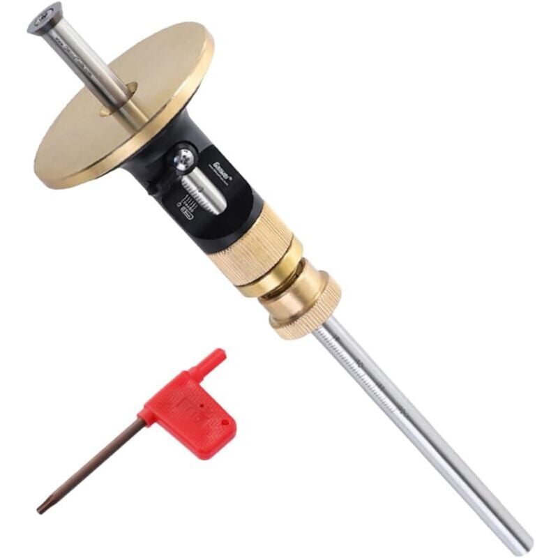 Ikodm - Trusquin de traçage - Avec roue pour bois tendres et durs - Tournevis inclus b - Verrou de sécurité - Fonction de micro réglage