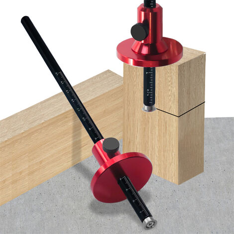 DRILLPRO Trusquin de traçage, avec roue pour bois tendres et durs, verrou de sécurité, fonction de micro réglage, tournevis