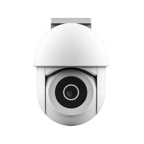 Trust IPCAM-3900 Caméra de surveillance extérieure WiFi, caméra 360° avec vision nocturne, lumière/sirène/microphone intégrés, détection de personnes, caméra avec application, vidéosurveillance, Blanc