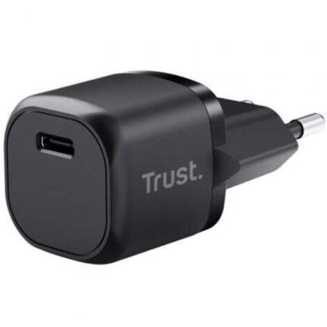 Trust Maxo Chargeur Rapide Prise USB C 20W PD, Adaptateur Secteur Universel (sans Câble) pour iPhone 14/14 Pro Max, iPad, Samsung Galaxy S23 S22 S21, Xiaomi, Huawei, Oppo, Tablet, Voyage - Noir (25174