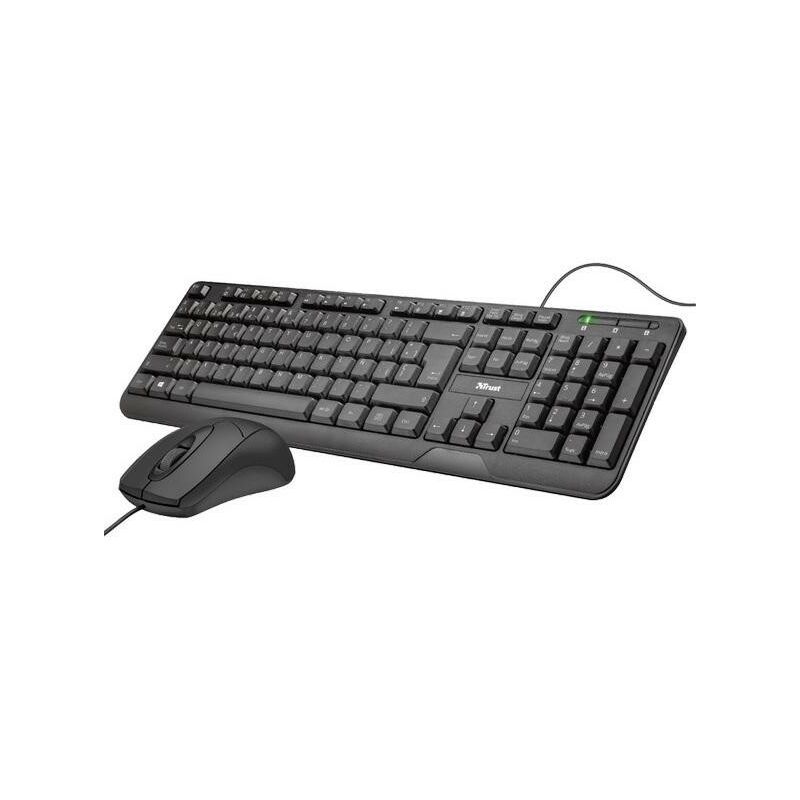 

color negro ziva teclado con cable mas raton negro - Trust