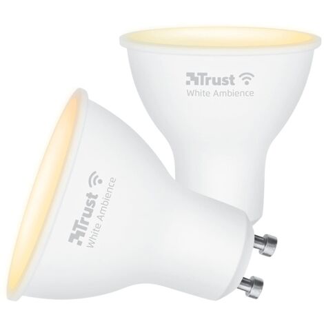 Trust WiFi GU10 Lampadina Smart, Lampadina LED Compatibile con Alexa e Google Nest, Lampadina Dimmerabile, Hub non Necessario, 2.4GHz Lampada WiFi, Faretto LED Bianca, Luce Fredda e Calda - 2 Pezzi