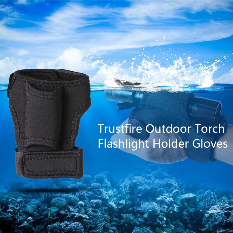 Outdoor Torch Flashlight Holder Soft Neoprene Hand Arm Mount Wrist Strap Glove Hand Free - Trustfire