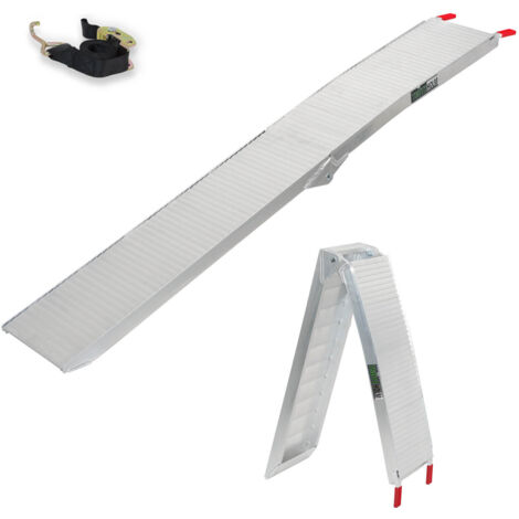 TRUTZHOLM 1 x Alu Auffahrrampe 205 cm 340 kg Tragkraft klappbar rutschhemmend gerillt Verladerampe