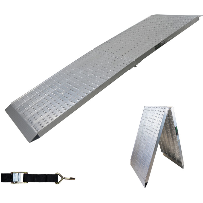 Baumarktplus - Trutzholm 1 X Auffahrampe Extrabreit 70 Cm Klappbar 213 Cm 400 Kg Alu Rampe Verladerampe Eventrampe