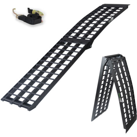 TRUTZHOLM 1 x Auffahrrampe 230 cm Traglast 680 kg Alu klappbar schwarz Riffelstab Verladerampe