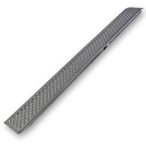TRUTZHOLM 1 x Auffahrrampe leichte Ausführung 200 x 21,5 cm 200kg Alu grau profiliert Auffahrschiene