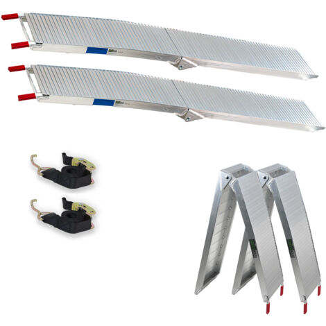 TRUTZHOLM 2 x Alu Auffahrrampen klappbar 205 cm 680 kg grau rutschfest gerillt Rampen Verladerampen