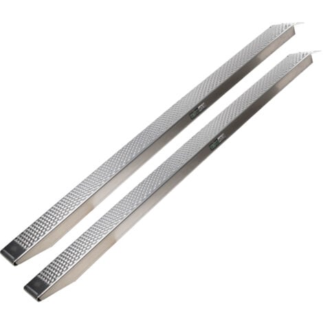 BAUMARKTPLUS TRUTZHOLM 2 x Auffahrrampen 250 cm Traglast 1000 kg Alu grau gelocht Motorradrampen Verladerampen