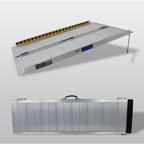 TRUTZHOLM Rollstuhlrampe klappbar Alu 122 cm Traglast 272 kg Auffahrrampe geriffelt leicht mit Griff