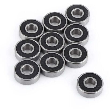 Trywise 10Pcs roulements à Billes, 608-2RS roulement à Billes Double Face en Caoutchouc Noir scellé rainure Profonde