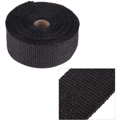 Trywise 16FT Noir Haute Isolation Thermique Tuyau D'échappement Wrap Bande Tissu pour Voiture Moto