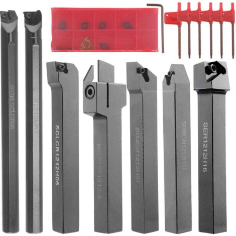Lot 5 Outils De Tournage Tour Carbure 12x12mm - Ensemble Outils Tournage Pour Tours Générales Et Semi-Automatiques