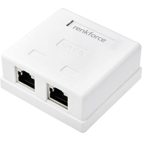 Trywise Adaptateur réseau montage apparent (en saillie) CAT 6 2 ports blanc A471342
