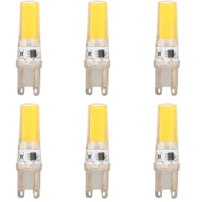 Trywise Ampoule LED G9, 9W Halogène Lampe,Cool White 6500k, 500LM G9 LED Sans Scintillement, Dimmable,pour Chambre Salon Cuisine,6PCS [Classe