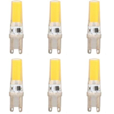 Trywise Ampoule LED G9, 9W Halogène Lampe,Cool White 6500k, 500LM G9 LED Sans Scintillement, Dimmable,pour Chambre Salon Cuisine,6PCS [Classe énergétique F]