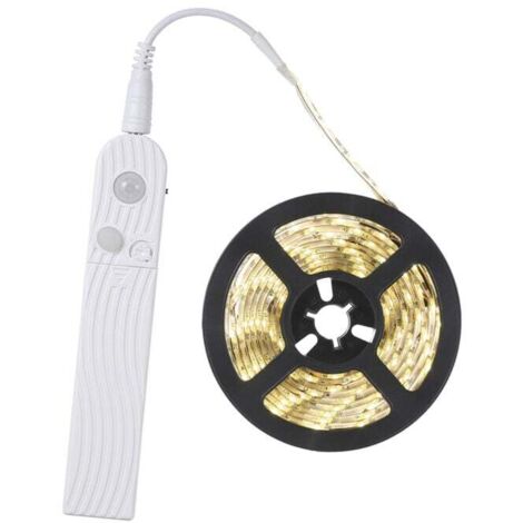 Trywise  Bande lumineuse infrarouge de 2W 2m 120 LED pour armoire, alimentée par batterie AAA/port de charge USB, 3 modes d'éclairage, temps de retard réglable, étanchéité IP65