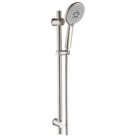 Trywise Barre de douche,Ensemble de barre de douche, ensemble de pomme de douche avec barre de douche de 65 cm, pomme de douche et tuyau de douche en PVC de 1,5 m
