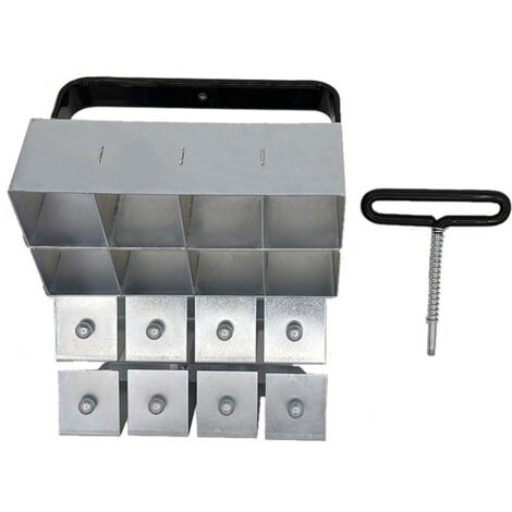 Trywise Blocleur de Terre Manuel Double Rangée, Moule à Motte 8 Blocs en 1 Pression, Outil Jardin pour Semis et Pépinière
