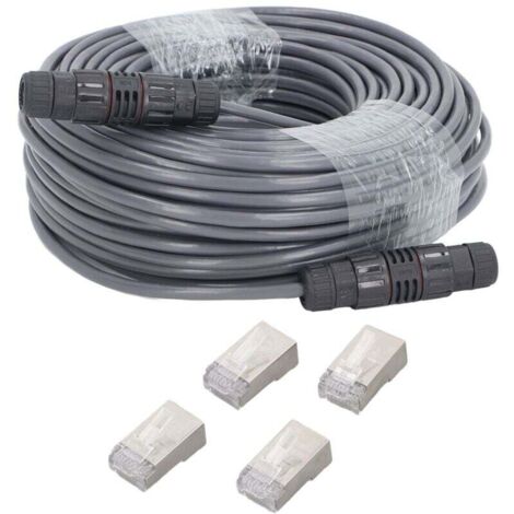 Trywise  Câble Starlink D'extension de 150 Pieds à 225 Pieds, Remplacement avec Bornes Ethernet pour Kit Internet par Satellite Starlink V2, étanche IP68