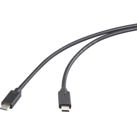 Trywise Câble USB-C USB 3.2 Gen2x2 USB-C® mâle, USB-C® mâle 0.50 m noir gaine TPE RF-5501100 D373372