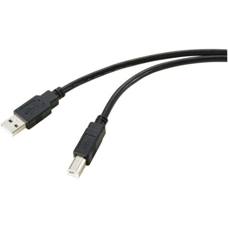 Trywise Câble USB USB 2.0 USB-A mâle, USB-B mâle 20.00 m noir blindage par tresse RF-5720372 C879682