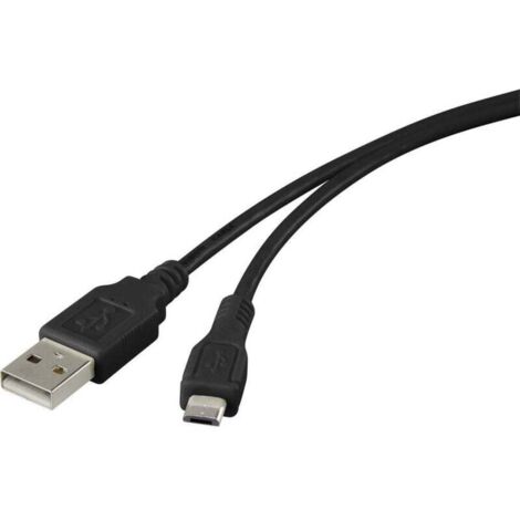 Trywise Câble USB USB 2.0 USB-A mâle, USB-Micro-B mâle 1.00 m noir contacts dorés RF-4316220 W264171