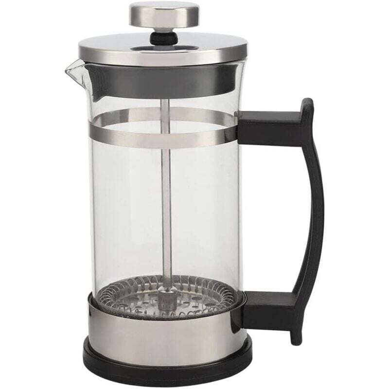 Trywise Cafetière à Piston Cafetière Portable avec Double Filtres - Verre Résistant à La Chaleur Avec Boîtier en Acier Inoxydable pour Domestique