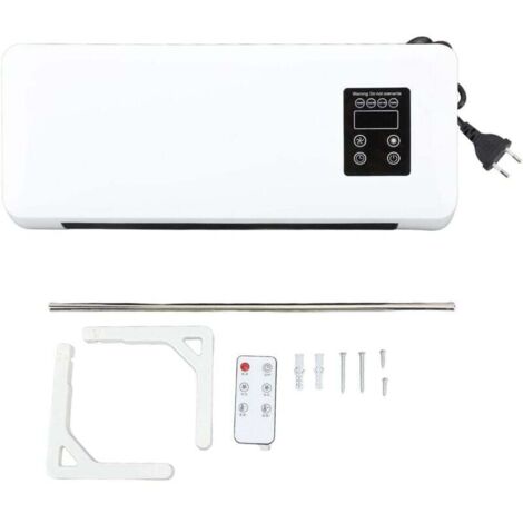 Trywise Chauffage mural électrique 1500W ABS, appareil de chauffage et refroidissement rapide monté sur mur avec télécommande et support de séchage pour serviettes pour chambre salle de bain