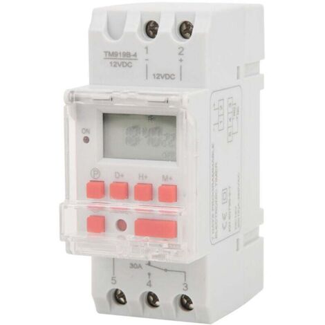 Trywise Commutateur de minuterie hebdomadaire 12V DC 30A LCD On Off Control avec fonction de compte à rebours