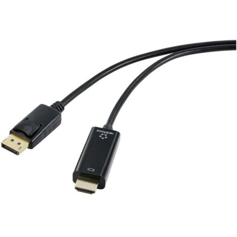 Trywise DisplayPort / HDMI Câble adaptateur Fiche mâle DisplayPort, Fiche mâle HDMI-A 5.00 m noir RF-5179192 Câble DisplayPort S603082