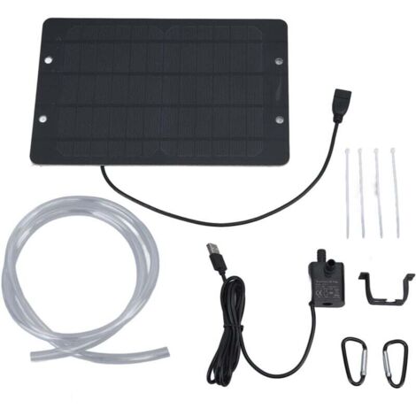 Trywise Ensemble de pompe de fontaine à eau solaire 6V 10W USB pompe à eau de fontaine solaire pour bain d'oiseaux jardin piscine d'arrière-cour