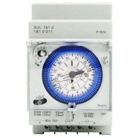 Trywise  Interrupteur de minuterie mécanique analogique 110 V-220 V 24 heures programmable quotidiennement 15 minutes de réglage de l'heure Relais de commutation SUL181D