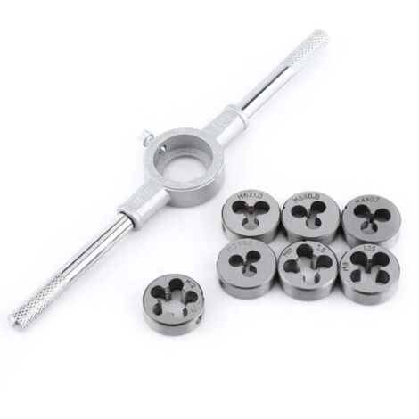 Trywise  Jeu de clés à cliquet，Clé à vis, clé à molette, traitement du filetage externe, Kit d'outils manuels de taraudage 8 pièces